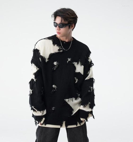 Männer Pullover Strickwaren Warme Dicke Pullover Männer 2023 Herbst O Neck Übergroßen Gestrickte Koreanische Einfarbig Streetwear Pullover A87