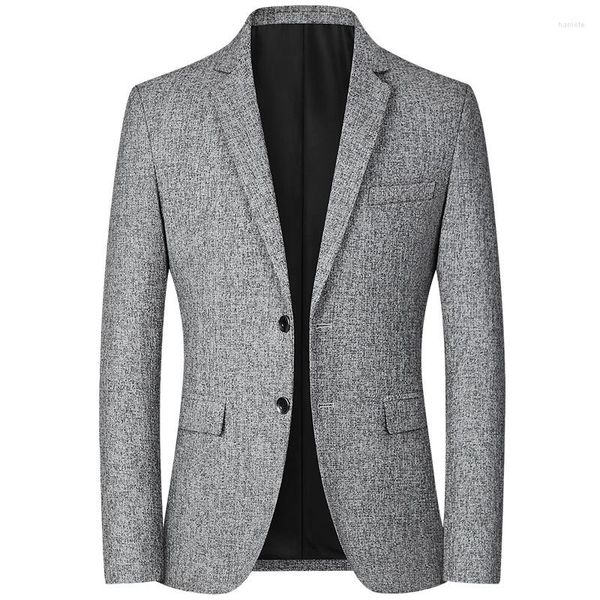 Ternos masculinos primavera moda negócios casual terno masculino fino cor sólida topos jaqueta masculina outono lazer blazer para agradável