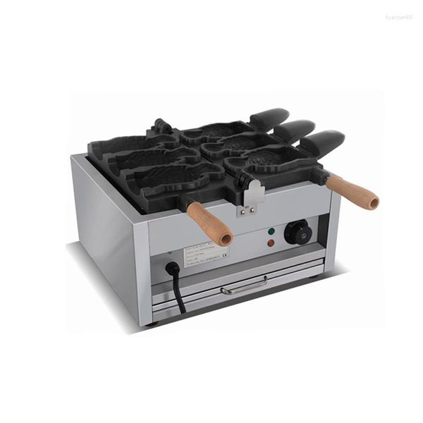 Pentole elettriche commerciali 5 pezzi Bocca aperta Taiyaki Maker Macchina per cono gelato Macchina per cialde Forno con piastra in ferro