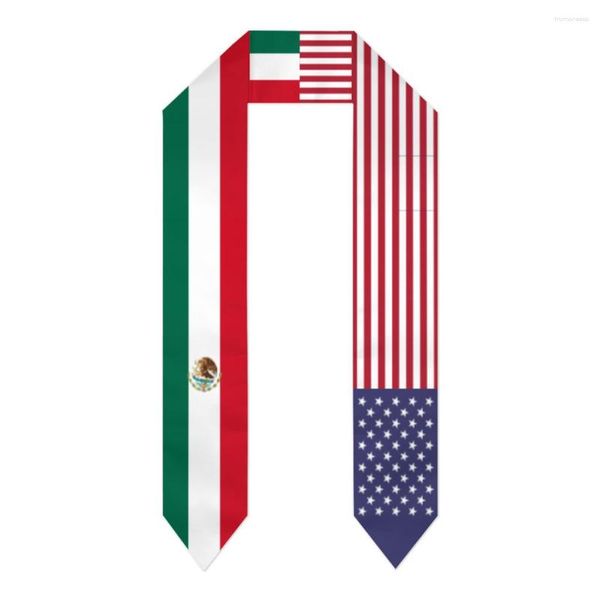 Lenços Graduação Sash México Americano EUA Bandeira Lenço Xaile Roubou Safira Azul com Estrela Stripe Bacharel Vestido Acessório Fita 180 14
