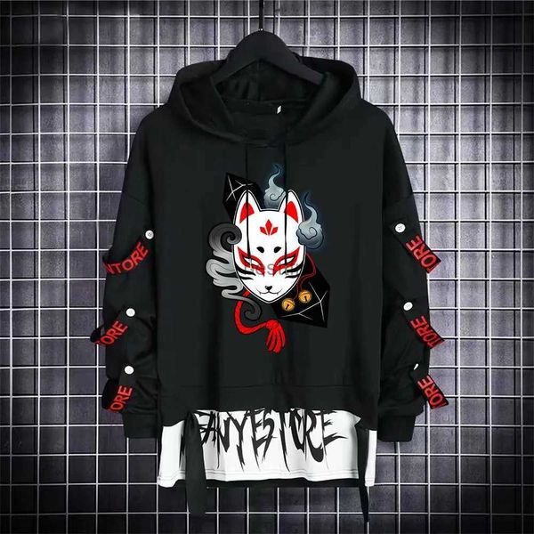 Herren Hoodies Sweatshirts Anime Demon Slayer Streetwear Bänder Brief Drucken Patchwork Lange Ärmel Herbst Jungen Mädchen Cartoons Casual Hoodies Y2k KleidungL231003