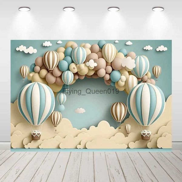Справочный материал Воздушные шары Фоны для фотосъемки Облака Пастельные фон для фотосессии Виниловый фон для новорожденных Baby Shower Торт Smash Плакат Studio YQ231003