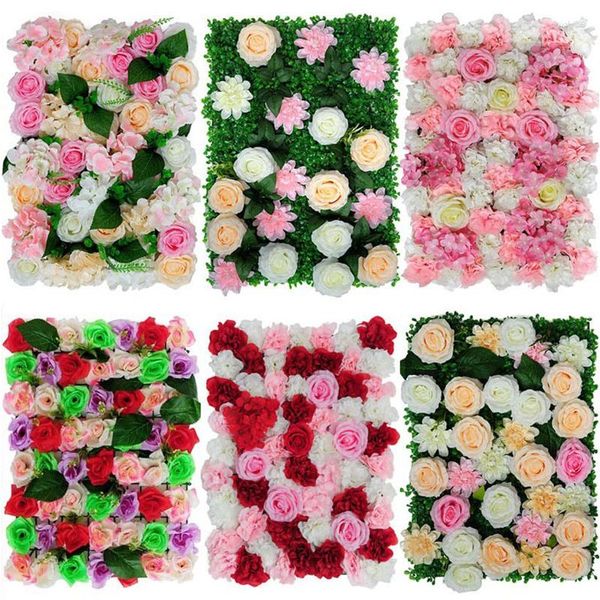 Flores decorativas 60x40cm flor artificial rosa hortênsia parede fundo de casamento decoração de natal loja janela painel exibição