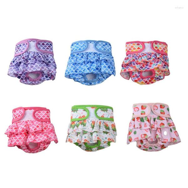 Cão vestuário roupa interior macia feminino calças fisiológicas princesa calcinha suprimentos para animais de estimação fralda menstrual fraldas para cães à prova dwaterproof água