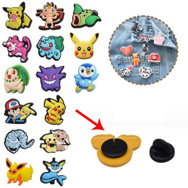 15 Stili Anime Cartoon Cartoon Baby Pin Cloothers and Bag Decoration Pvc Fibbia Accessori fai -da -te all'ingrosso