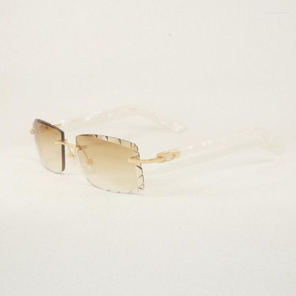 Sonnenbrille Vintage Pochromic Männer Jagged Form Brillen Quadrat Randlos Rahmen Für Frauen Outdoor Shades Oculos Gafas Mit Fall