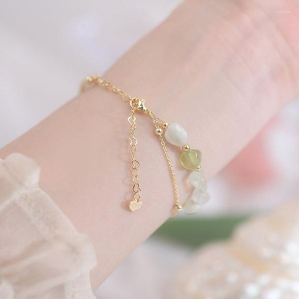 Strand Super Lmmmortal Prehnite Uva verde Bracciale con perline Ragazza Estate Dolce Sorella Design di nicchia Senior Sense Boudoie Gioielli a mano