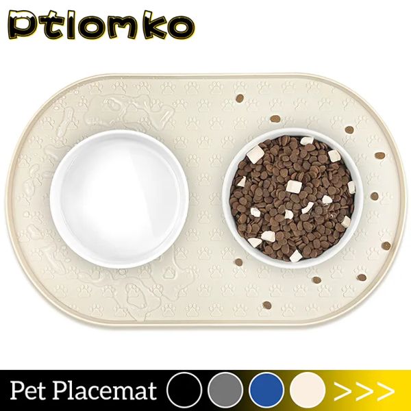 Tappetino per cibo per gatti Tovaglietta per animali domestici Tovaglietta per alimentazione gatti Ciotola per cani Pad Facile da pulire Silicone antiscivolo Gatti Cani Bevande Forniture per l'alimentazione