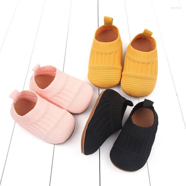 First Walkers Born Infant Baby Flats Weiche Sohle rutschfeste Wanderschuhe Indoor Outdoor Kleinkind für Kinder Mädchen Jungen Weben