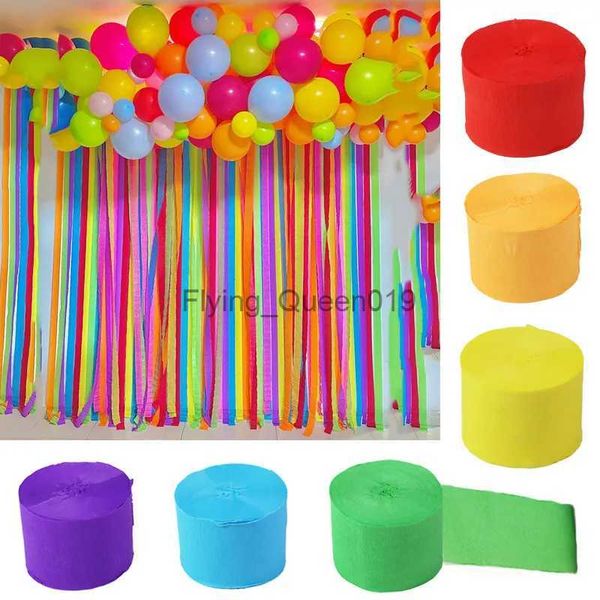 Material de fundo 6 rolos de papel crepe streamer rolos pendurados decoração de festa eid mubarak ramadan decoração casamento festa de aniversário pano de fundo streamer yq231003