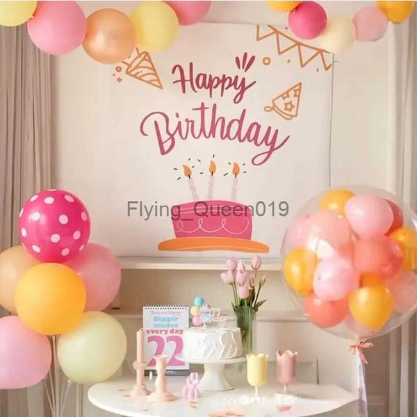 Hintergrundmaterial 1 Stück INS Erster Kindergeburtstag Rosa Poster Babyparty Kuchen Kerze Kulissen Mädchen Party Wandbehang Dekoration 90 cm x 90 cm YQ231003