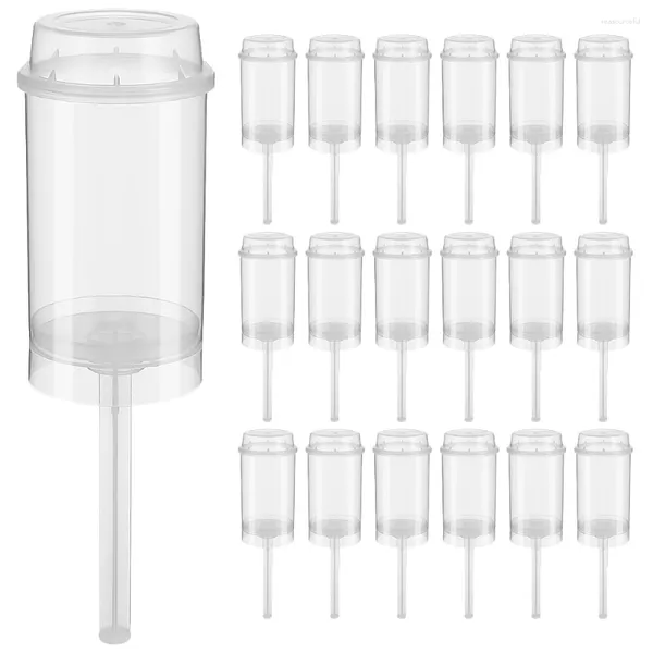 Kaseler 40 PCS Kek Push Conter Lollipop Kalıpları Sabun Çiçek Yuvarlak Plastik Patlar Toplu Sınıf PP Push-Up Kapak