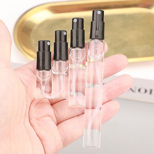 2/3/5/10ml limpar mini garrafa de vidro perfume vazio cosméticos garrafa amostra tubo transparente vidro fino líquido fragrância cosmética 2759