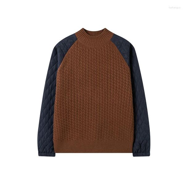 Erkek Sweaters Kış Örgü Twist Bir Eklenmiş Pamuklu Çaplı Kollu Örgü Örgü Tutulması Vintage Giyim Kontrast Stili Günlük Artı Jumper'lar