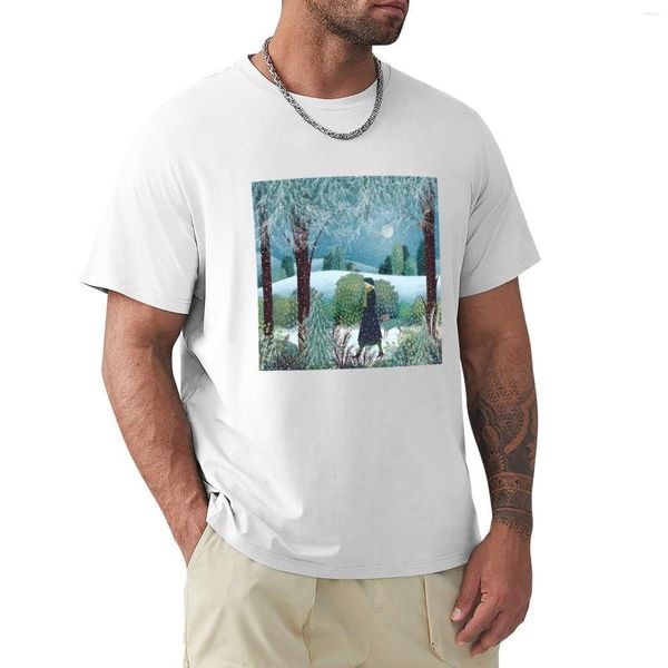 Мужская футболка-поло «Прогулка по снегу», кавайная одежда, летний топ, мужская рубашка с животным принтом для мальчиков, мужские футболки с длинными рукавами
