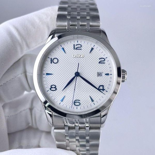 Armbanduhren Hochwertige Business-Mode 39 mm Zifferblatt Diamantmuster Saphirspiegel 316 Edelstahl 6 Farben können mit TDR markiert werden