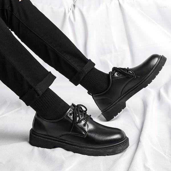 Sapatos de vestido masculino britânico preto trabalho desgaste outono respirável negócios casual couro