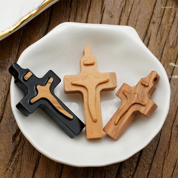 Anhänger Halsketten Olivenholz DIY Schmuck Halskette für Kreuz Bitter Statue Zubehör