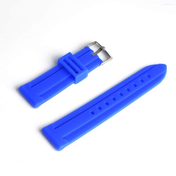 Cinturini per orologi Uomo Donna 24mm Cinturino in silicone blu Bracciale cinturino alla moda Bande De Montre Cinturino Correa Rel