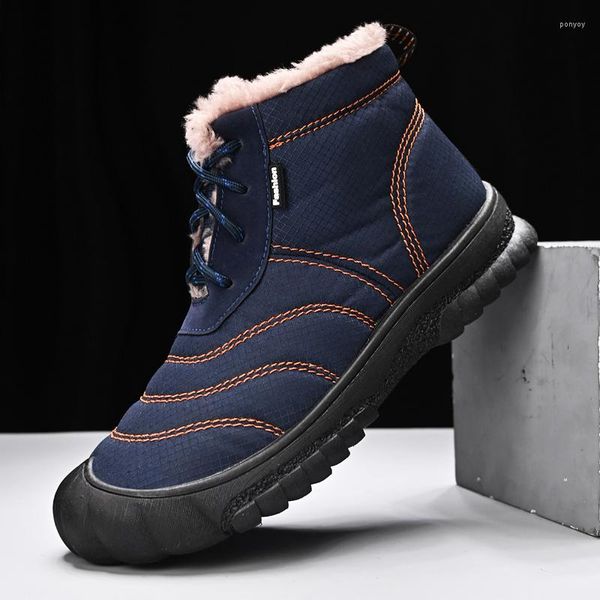 Botas manter homens quentes sapatos de neve de inverno para tênis impermeáveis ao ar livre caminhadas trabalho tornozelo tamanho grande 38-46