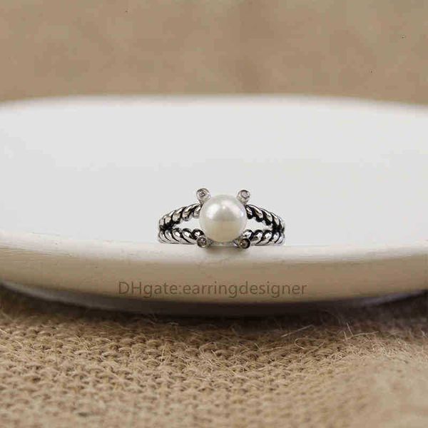 Draht-Schmuck-Designer-Ringe für Perlenfrauen, Retro-Intarsienring, verdreht, für Damen, Hochzeitstag, Geschenk STFT