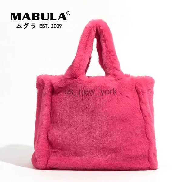 Bothes mabula fuzzy rosa pelliccia di pellicce da donna inverno designer marchio di marca soffice peluche spalla sqaure borsetta 2023 tote bot da donna elegante 240407