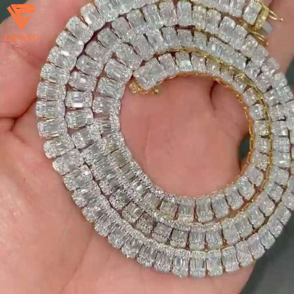 Marca de moda mulher passar diamante tester 925 prata vvs moissanite personalizado hip hop jóias gelado para fora rock açúcar corrente colar