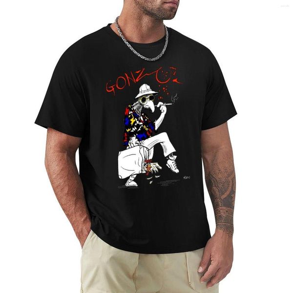 Polos masculinos Gonzo-Fear And Loathing In Las Vegas Parody T-Shirt Plus Size Camisetas Simples de Algodão Masculino de Grandes Dimensões