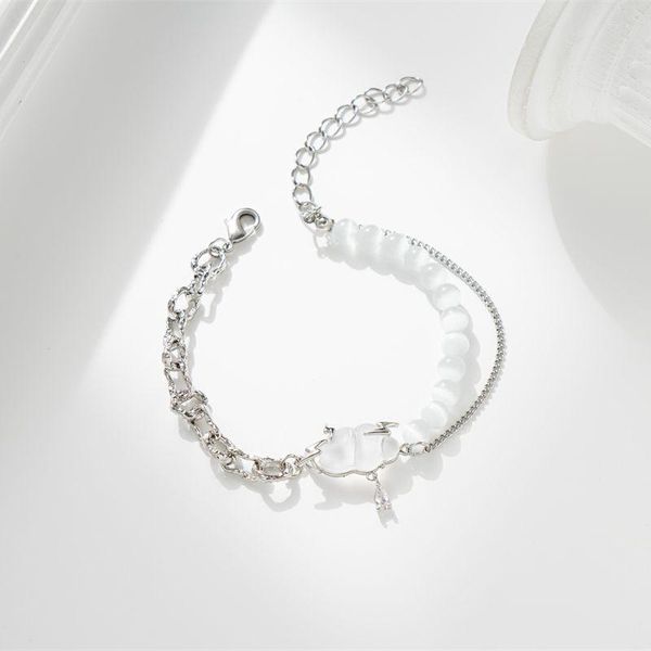 Filo di stile coreano di lusso adorabile dolce di alta qualità opale perline splicing catena nuvola braccialetto per gioielli di moda da donna