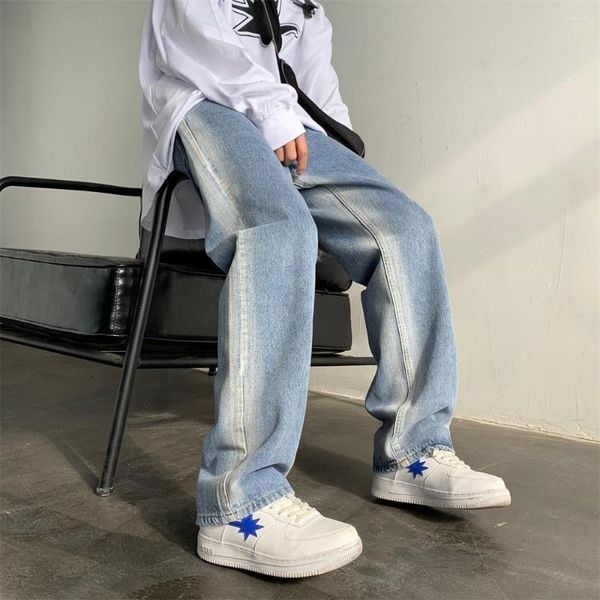 Männer Jeans 2024 Frühling Sommer Mann Distressed Tie Dye Casual Hosen Hip Hop Baggy Denim Hosen Oversize Streetwear Kleidung schwarz