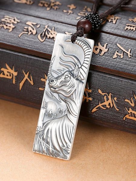 Colares de pingente estilo étnico chinês zodíaco animal colar este ano amuleto unisex boa sorte jóias
