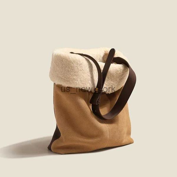 Totes Winter Crossbody Bush Bag 2021 New Bucket Purry Bucket Feminino Feminino Bolsas de ombro de couro genuínas Bolsas de designer de pele falsa 240407