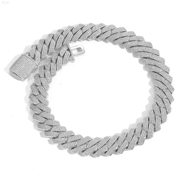 Marca de moda feminina c j hip hop 20mm losango corrente cubana s925 colar personalizado vvs moissanite masculino com certificado gra