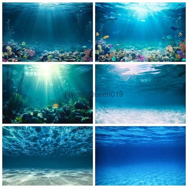 Materiale di fondo Mondo sottomarino Fondale Fondale marino Squalo Oceano Sottomarino Pesce Corallo Bambino Compleanno Acquario Fotografia Sfondo Decor Photozone YQ231003