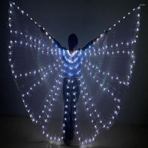 Kadınlar için sahne aşınması LED kanat Performans Prop aksesuarları çubuk pil ile güçlendirilmiş pilaven göbek dans pelerini parti