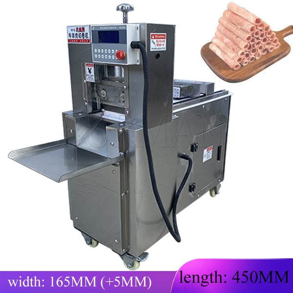 Neue kommerzielle CNC-Einzelschnitt-Mammelbrötchenmaschine, elektrische Lamm-Rindfleisch-Fleischschneidemaschine zum Verkauf
