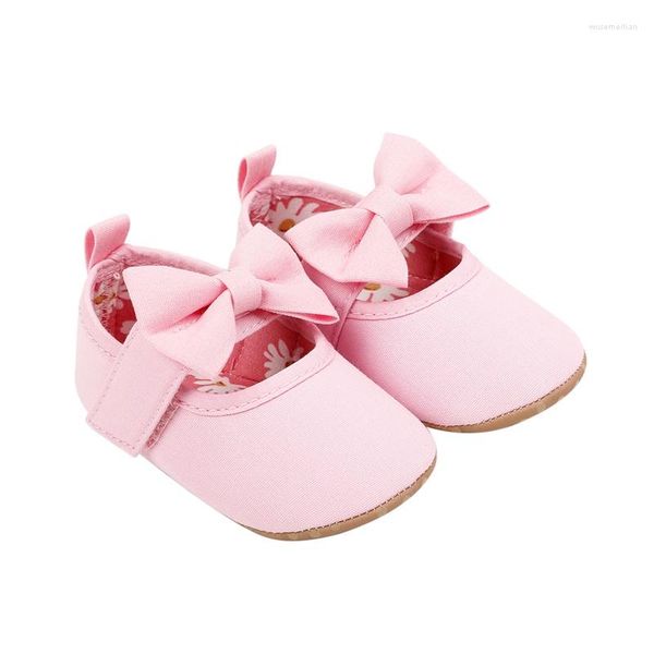 First Walkers Kleinkind-Baby-Mädchen-Prinzessin-Schuhe, niedliche flache Schuhe mit Schleife, rutschfeste Hochzeitskleid-Hausschuhe, bezaubernde Stiefeletten