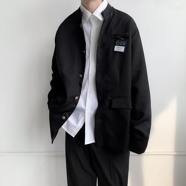 Jaquetas masculinas outono estilo chinês jaqueta casual pequeno terno versão coreana uniforme estudante japonês juventude campus casaco