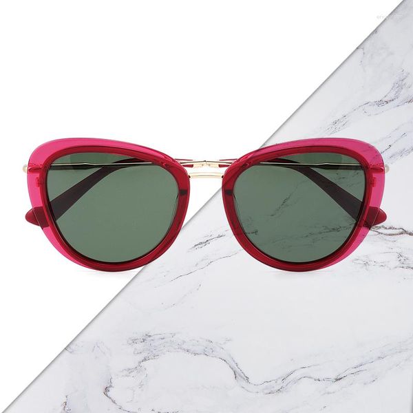 Óculos de sol gato olho óculos polarizados óculos femininos bonito designer punk sol moda item para estilo leopardo impressão