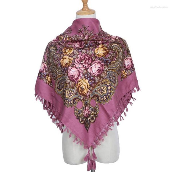 Lenços Moda Lenço Mulheres Grandes Xales Floral Impressão Estolas Triângulo Bandana Lenço Feminino