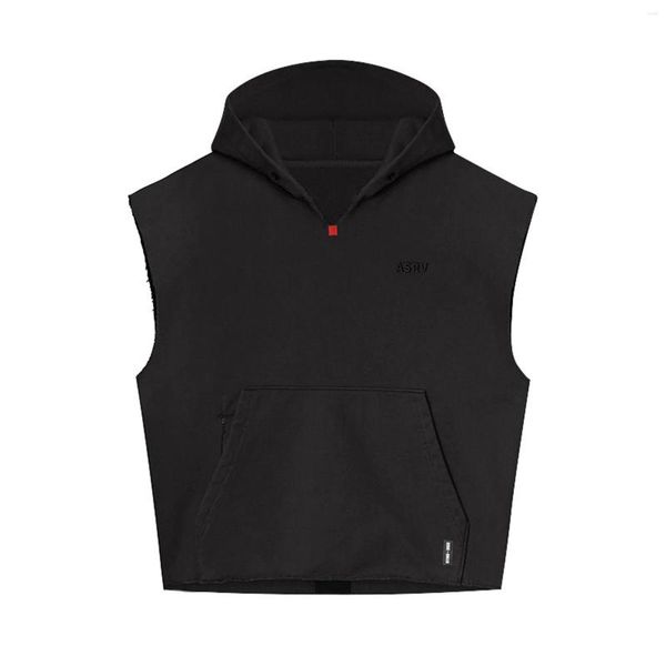 Felpe con cappuccio da uomo Felpa sportiva autunnale Europa e Stati Uniti Pullover ampio Gilet senza maniche traspirante da uomo