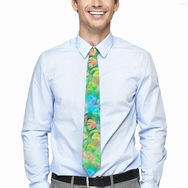 Papillon Cravatta da uomo Collo tropicale Foglie di palma colorate Colletto retrò alla moda Design Accessori per cravatte di qualità per feste cosplay