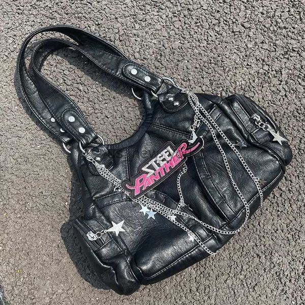 Totes haex y2k vintage women saco 2023 tendência de grande capacidade para múltiplas bolsas de bolsa de bolsas de bolsas fêmeas estilos de moto punk ombro bolso mujer 240407