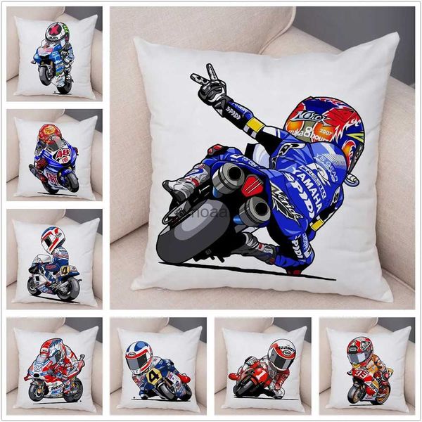 Almofadas de pelúcia Almofadas Super Macias Curtas de Pelúcia Dos Desenhos Animados Esporte Capa de Almofada para Motocicleta Capa de Almofada para Bicicleta Móvel Capa de Almofada para Sofá Casa Fronha YQ231003