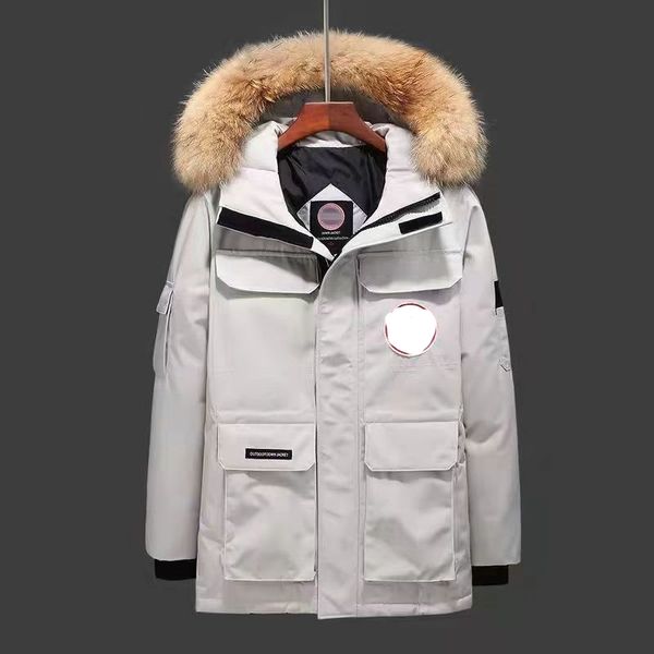 Jaquetas de alta qualidade Canadá Puffer Homens Designer Real Coyote Fur Outdoor Wyndham Windbreaker Outerwear Com Capuz Fourrure Down Jacket Coat rParka