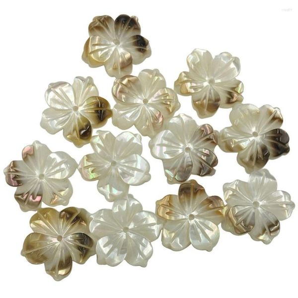 Collane con ciondolo 10 pezzi Gioielli all'ingrosso 13mm Bellissimo bianco nero Madreperla Shell Art Flower Women Bead C8318