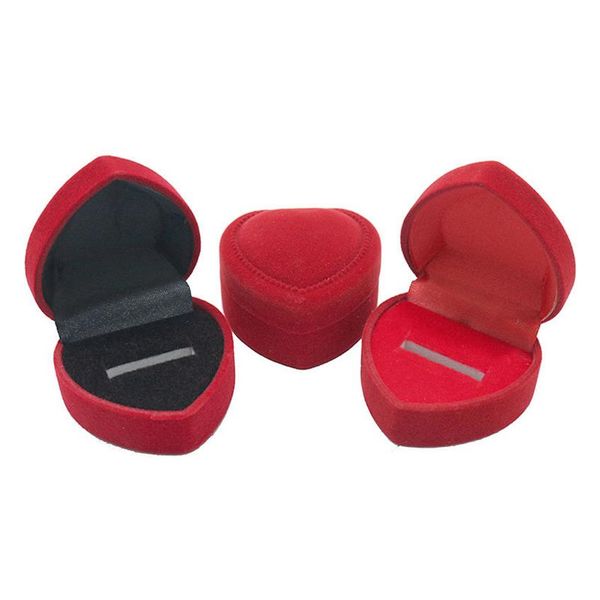 Organizador de joias 4 8cm 4 8cm, caixa de anel de veludo vermelho, caixas fofas, pequena caixa de presente para anéis, brincos, colar pendente inteiro p225b