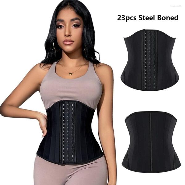 Shapers pour femmes Entraîneur de taille en latex pour femmes Perte de poids 11,81 pouces 23 Corsets et bustiers en acier désossé Body Cinch