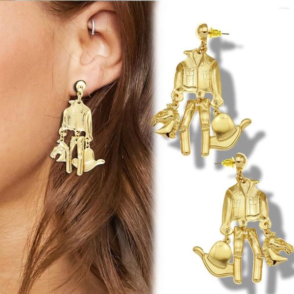 Dangle Brincos RechicGu Halloween Criativo Retro Punk Engraçado Forma Corpo Cabeça de Cavalo Pingente Jóias Femininas Ear Stud Acessórios de Moda