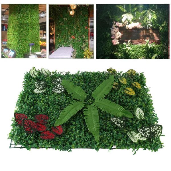 Flores decorativas plantas artificiais painel de parede grama pano de fundo vegetação para decoração interior ao ar livre cerca quintal qua